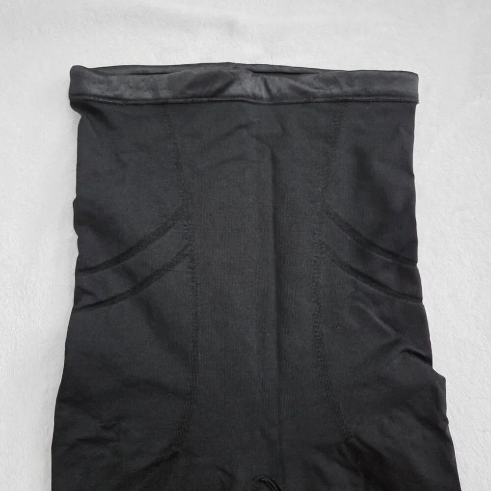 Spanx Shapewear XL Mid Thigh Shaper Slimmer & Shine High Waist Compression Black